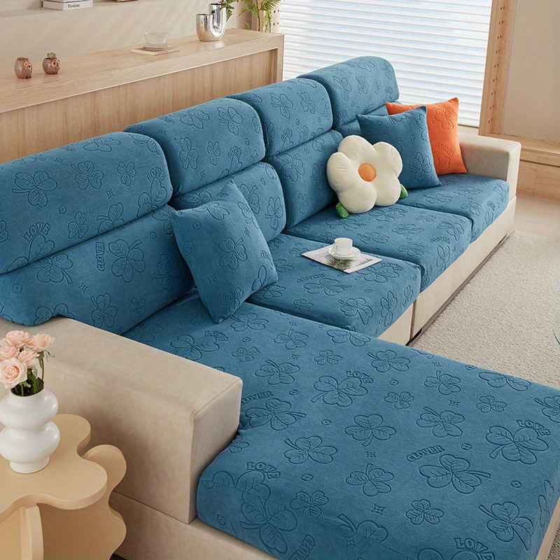 Sofa Slipcover Clover Jacquard Non slip Sofa Cover Couch - Temu