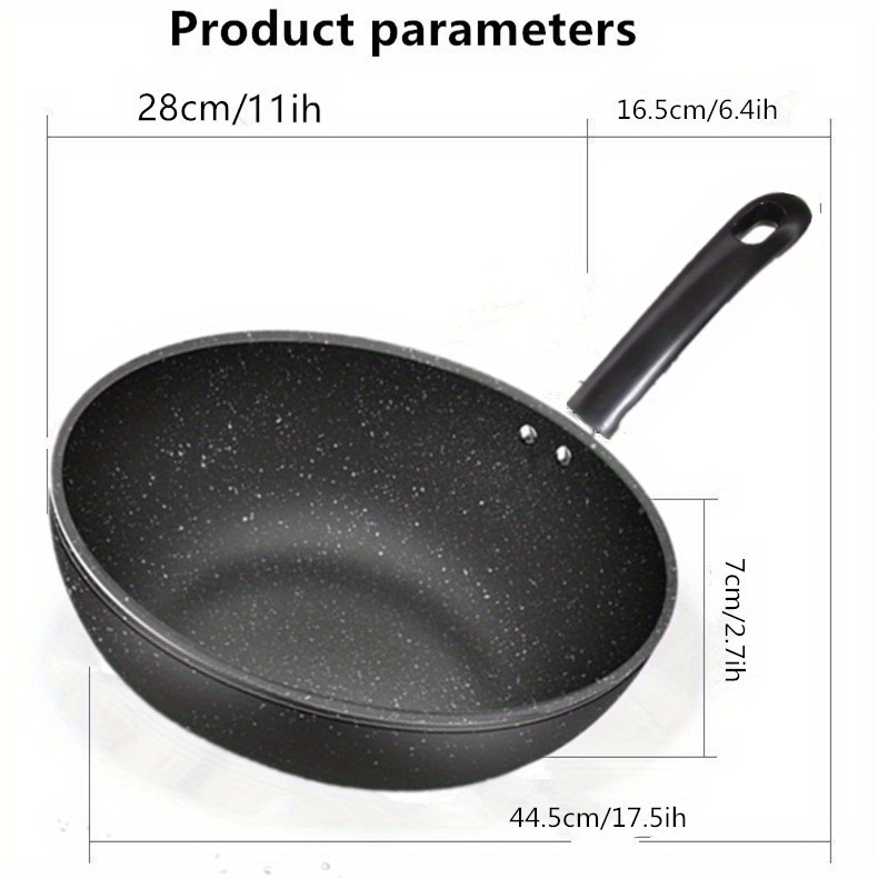 1pc, Sartenes De Chef, 28cm/11'' Sartén De Hierro Fundido Antiadherente,  Sartén Para Freír Huevos, Wok, Para Cocina De Gas Y Cocina De Inducción,  Utensilios De Cocina, Gadgets De Cocina, Accesorios De Cocina