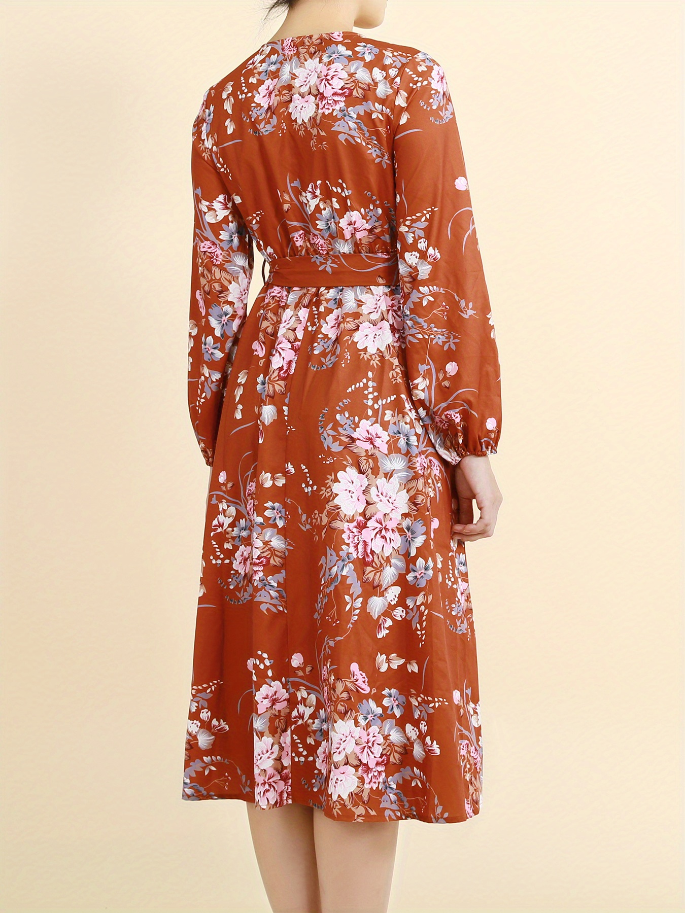 PRINTED LANTERN SLEEVE DRESS FEELING FRESCO