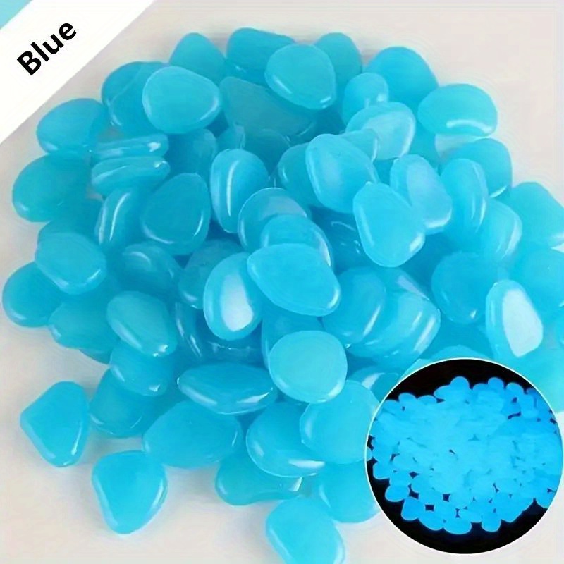 100pcs Colourful Luminous Stones, Luminous Pebbles, Luminous Stones Aquarium, Fluorescent Pebbles, Luminous Stones For Garden Aquarium, Outdoor Fish Tank Decor