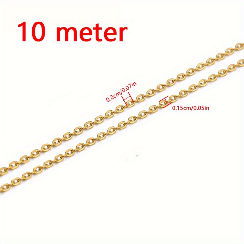 1 Meter Flat Round Bead Chain Stainless Steel Loose Chain - Temu