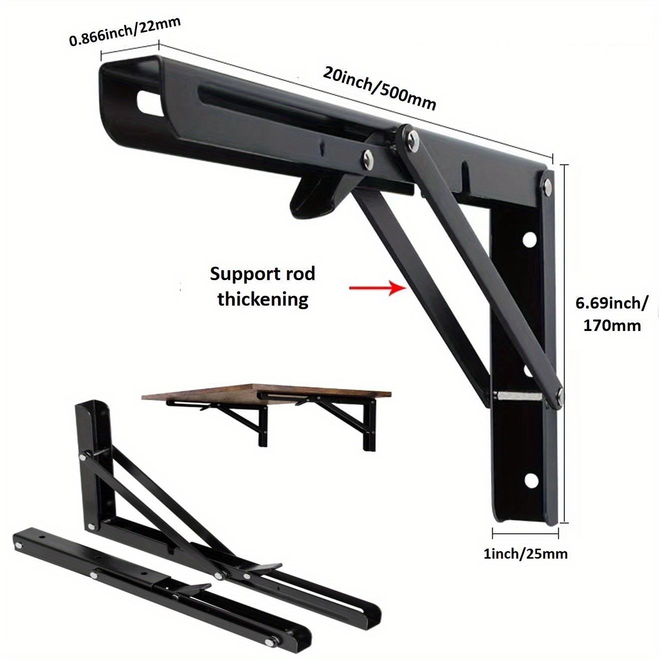 Heavy Duty Folding Shelf Brackets Collapsible Triangle Table - Temu