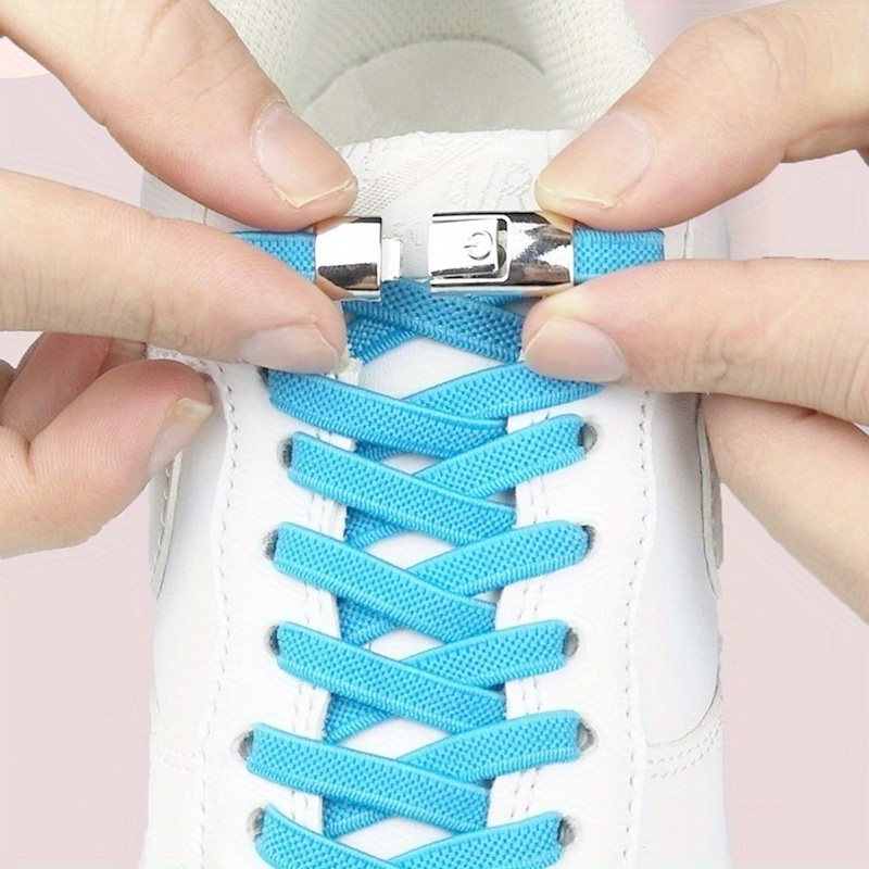 4pcs Shoelaces And No Tie Shoelaces Buckle Set, Elastic Laces For Sneake, Men's And Women's Adult Widened Flat Shoelace For Shoes For King's Day