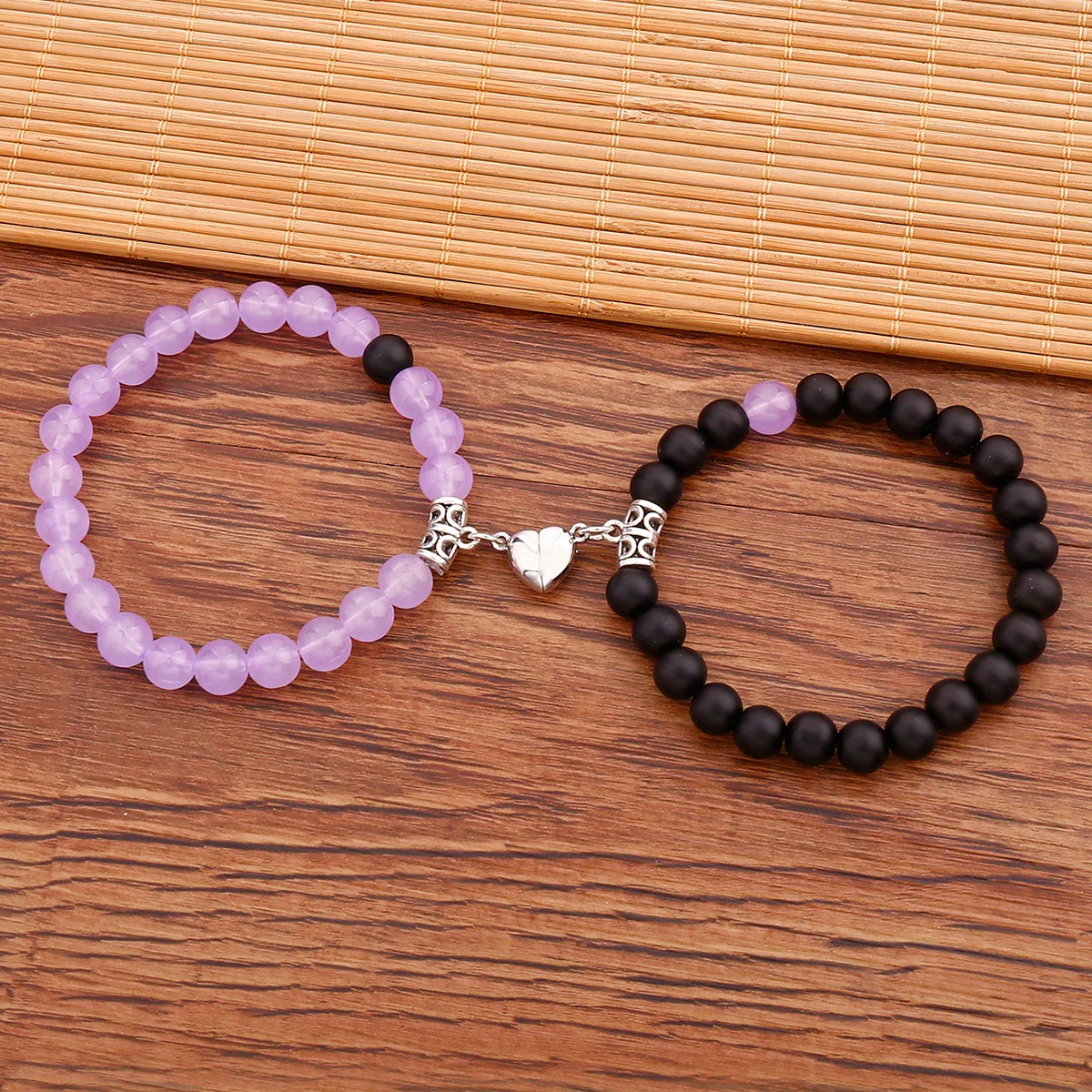 Set di 2 braccialetti floreali per perline per madre e doughter. Bracciale  custom friendship & couple fatto di semi e perline di cristallo. Regalo per  la donna. -  Italia