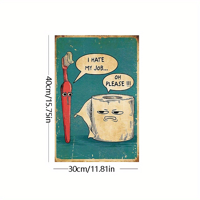 Funny Canvas Poster I Hate My Job Toothbrush And Toilet Temu Belgium