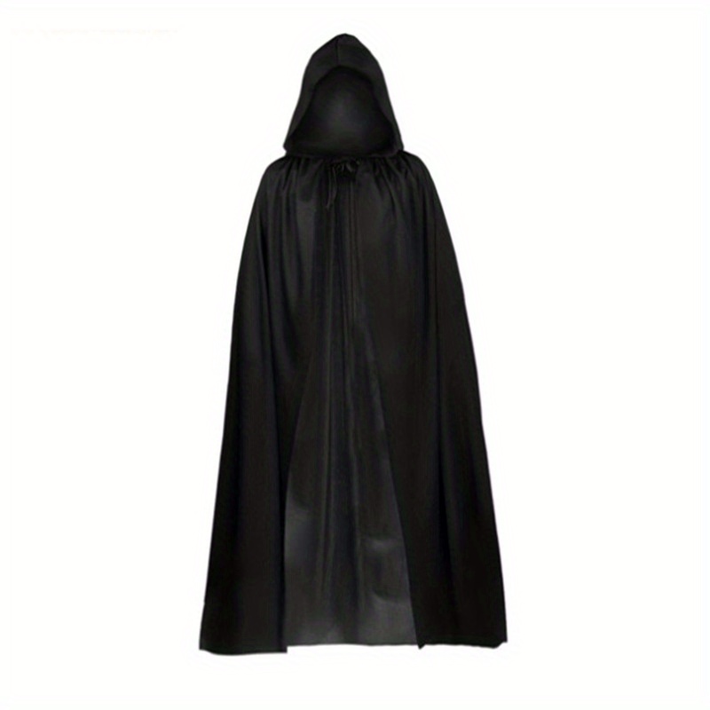 1pc Halloween Cosplay Death Grim Reaper Cloak Hood Robe Black Cloak ...