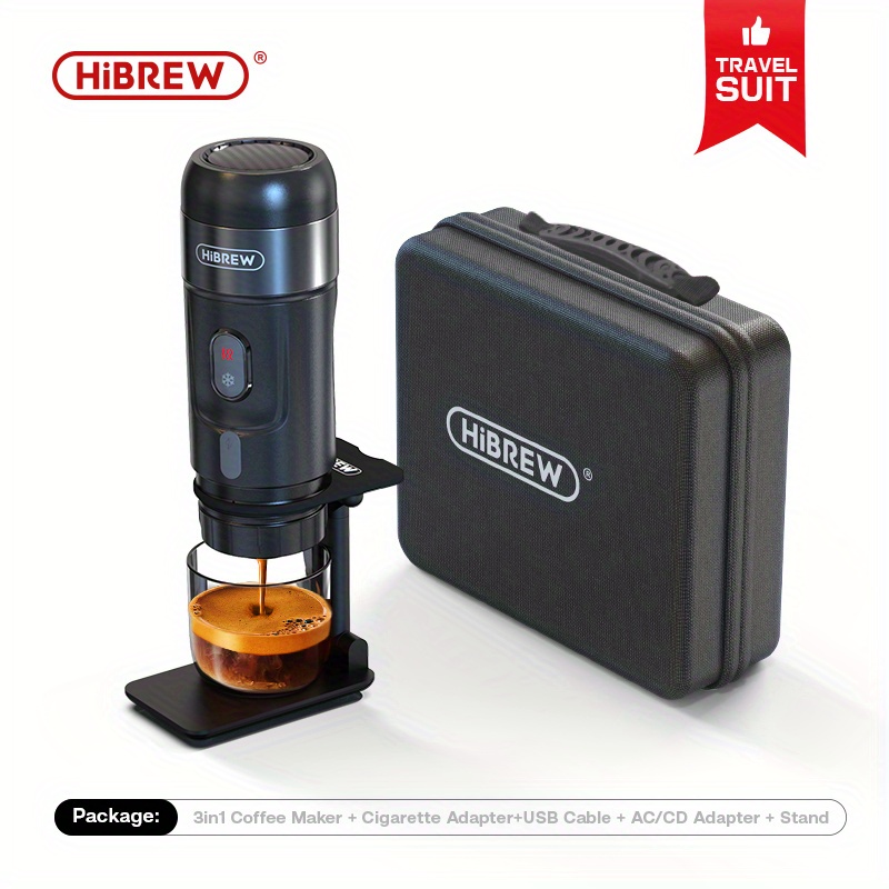  HSTYAIG Máquina de café portátil recargable por USB, mini  máquina de café eléctrica en polvo, cafetera de presión de 15 bares,  compatible con cápsulas y café en polvo para campamento, viajes