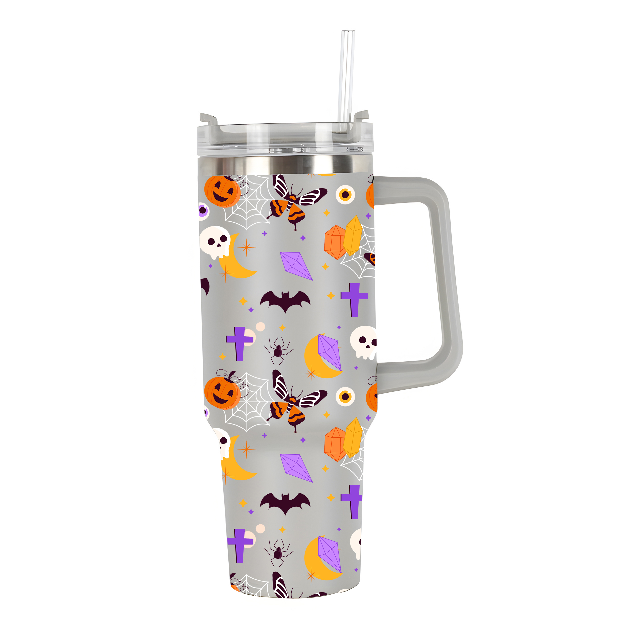 Halloween Kawaii Pumpkin Print Large Capacity Insulated Stainless