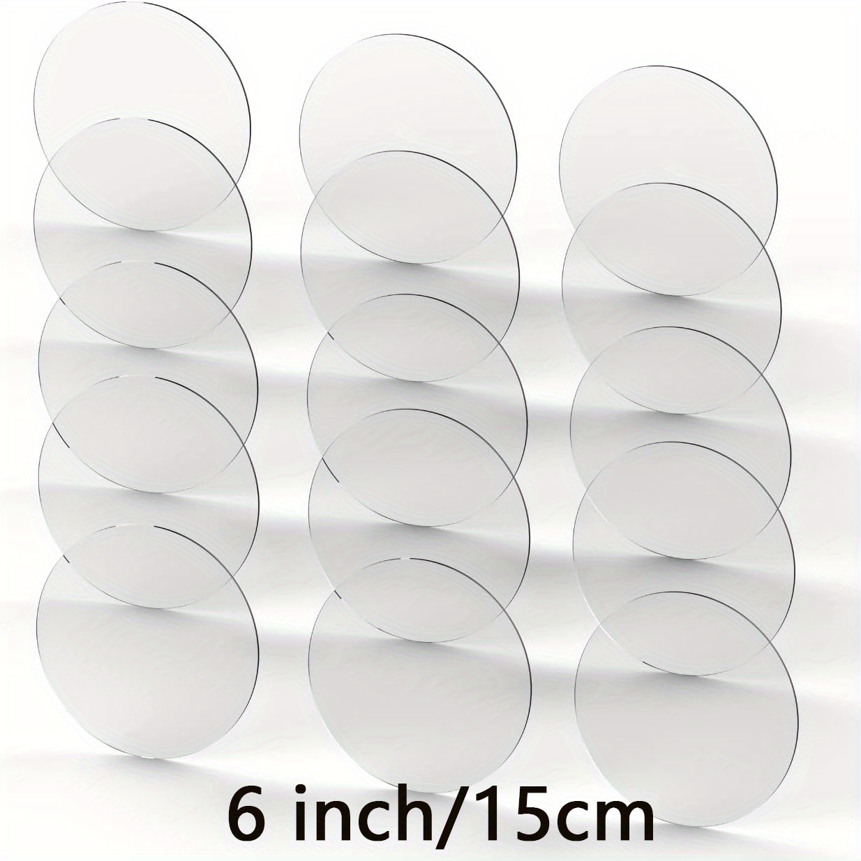 Temu 10pcs Acrylic Keychain Blanks,1.5 2 3 4inches Circle Acrylic Blanks with Hole,Clear Acrylic Discs Circles Bulk for Keychains Ornament Painting and