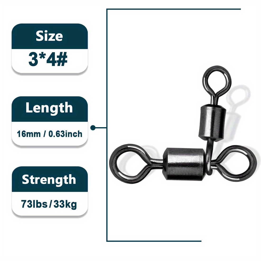 9km 3 way Swivels Fishing Crossline Swivel Fishing Connector - Temu