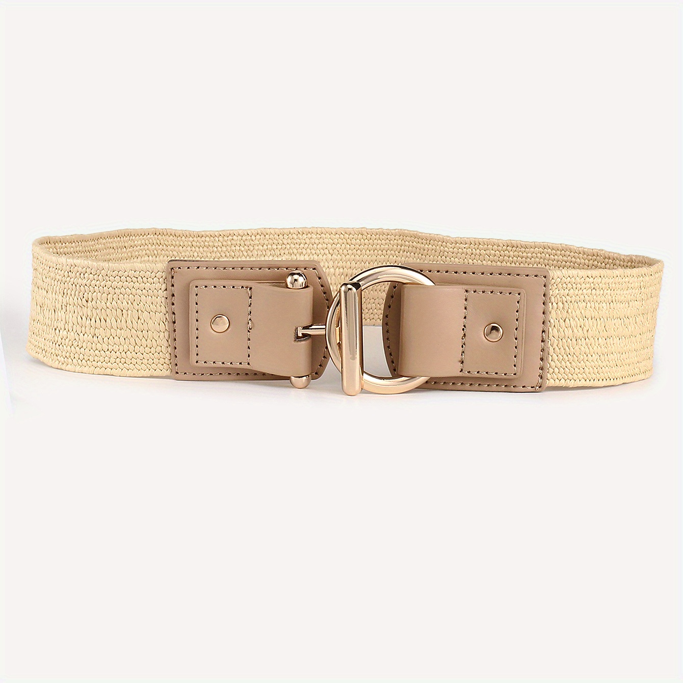 Ladies Waist Belt Straw Weave Gold Braided Belts Irregular Metal