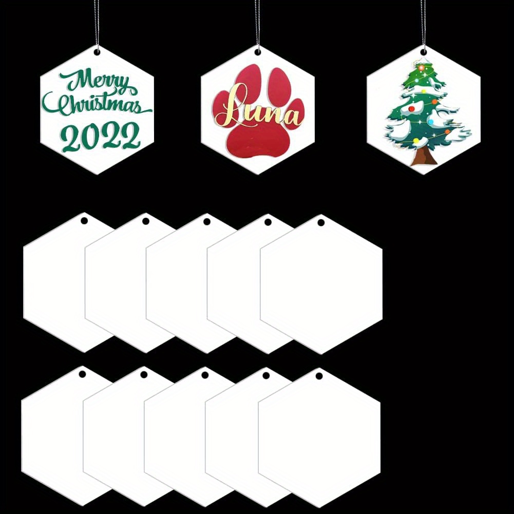Acrylic Blanks, 20pcs Clear Acrylic Ornament Keychain for Crafts 3 Round Flat Acrylic Discs Ornament for DIY 2022 Christmas Ornament Vinyl Art