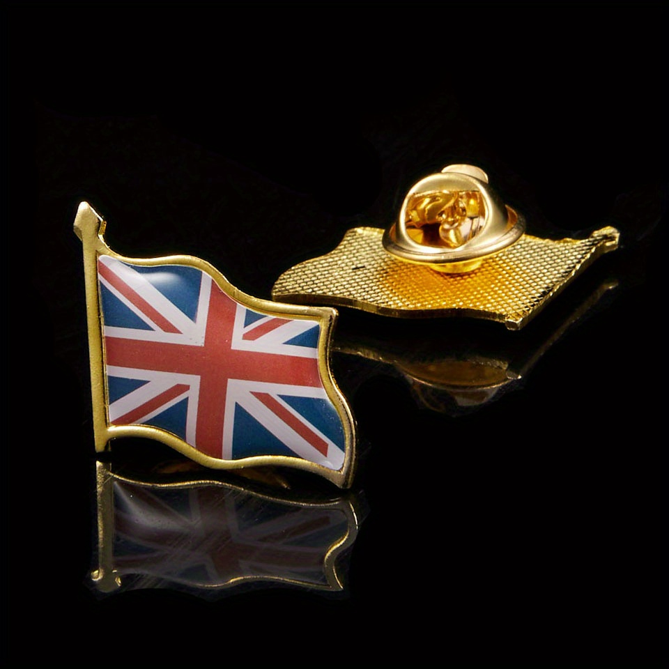 Uk Waving Metal Lapel Pin Patriotic Bag Clothing Brooch Decoration