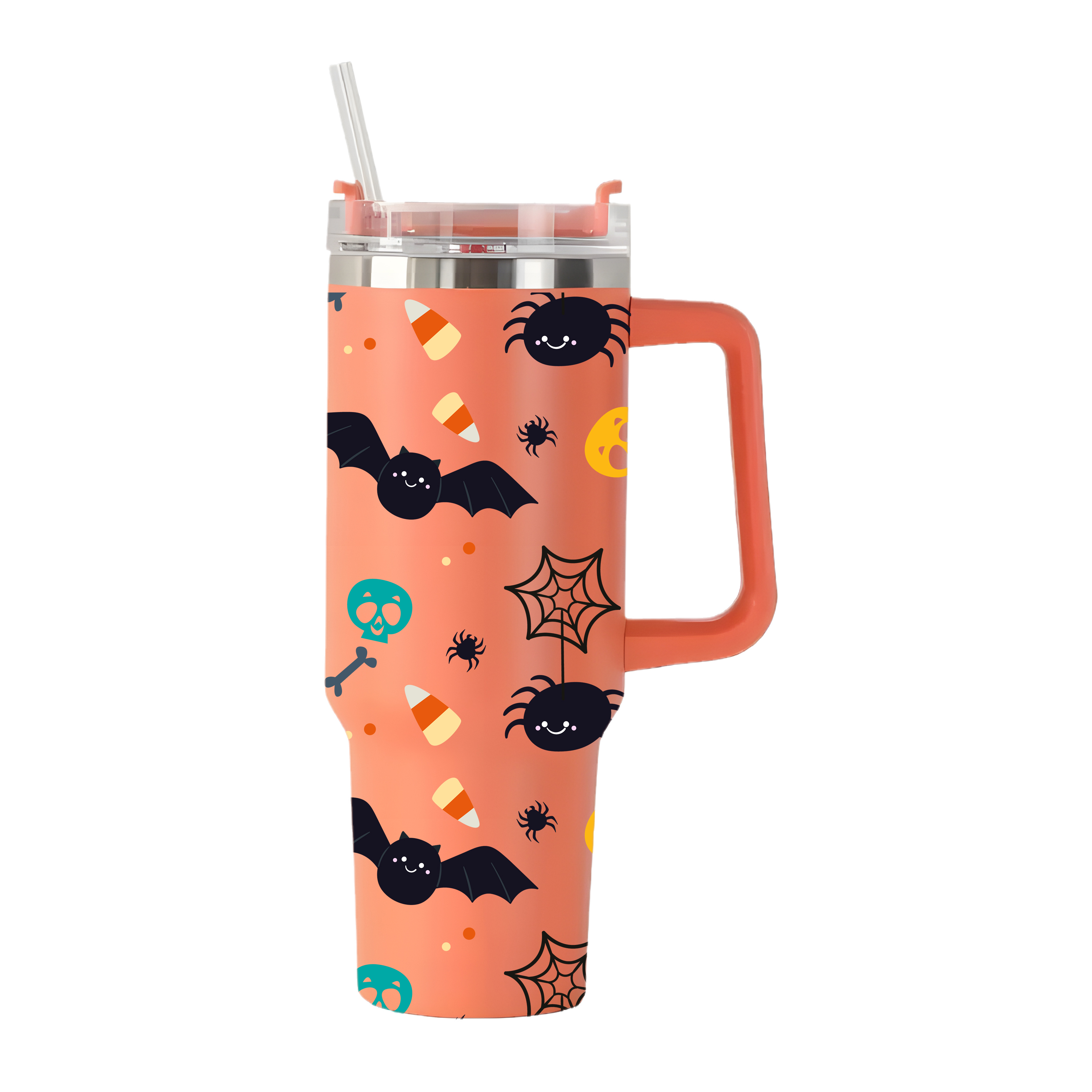 Halloween Kawaii Pumpkin Print Large Capacity Insulated Stainless