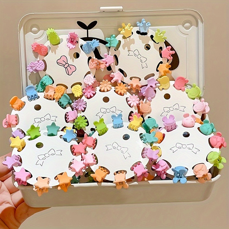 Candy Color Hair Accessories Cute Little Grab Clip Plastics - Temu