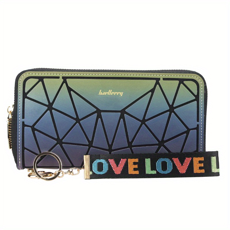 Women's Purse, Geometric Pattern Long Striped Card Holder, Luminous Wallet  - Temu