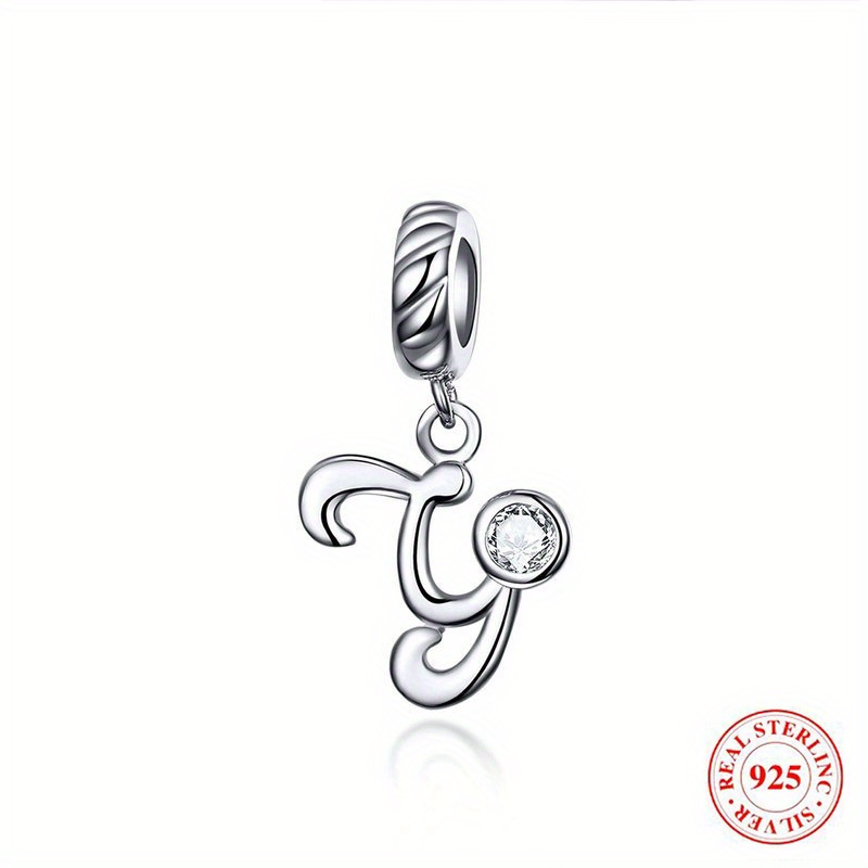 925 Sterling Silver 26 English Initial Letters Pendant Personality Bracelet  Accessories Diy Jewelry Accessories - Temu
