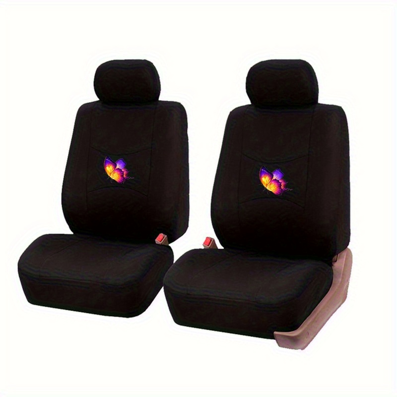 2 Pièces Housse De Siège De Voiture Avant Avec 2 Housses D'appui-tête,  Ajustement Universel Pour Les Voitures Petites Et Moyennes, Fabriquées Avec  2 Mm D'éponge Et De Tissu En Polyester