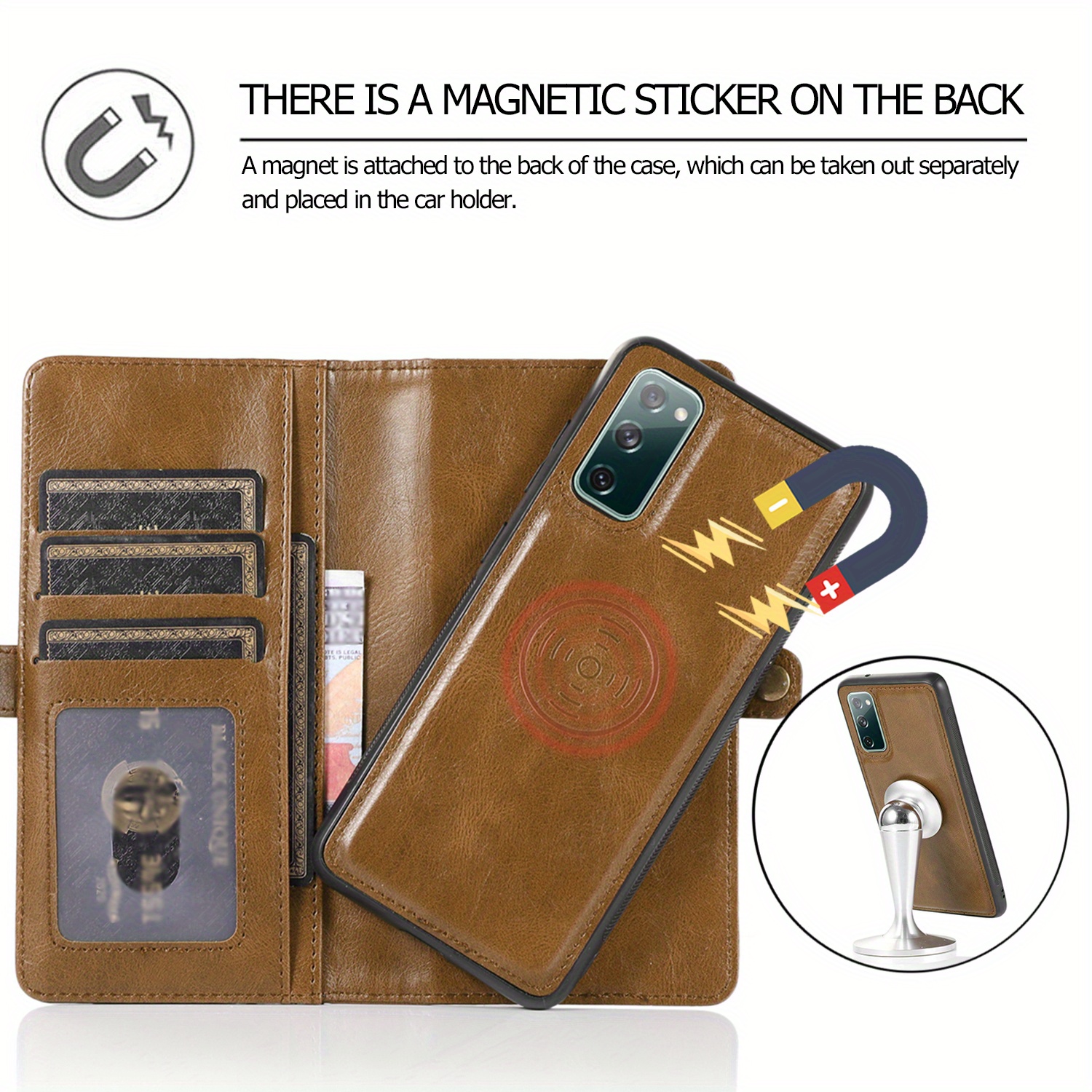 Tech Circle Wallet Case for Samsung Galaxy S23 Ultra,Double Magnetic Clasp Zipper Purse PU Leather Wallet Case with Credit Card Slot Holder Wrist