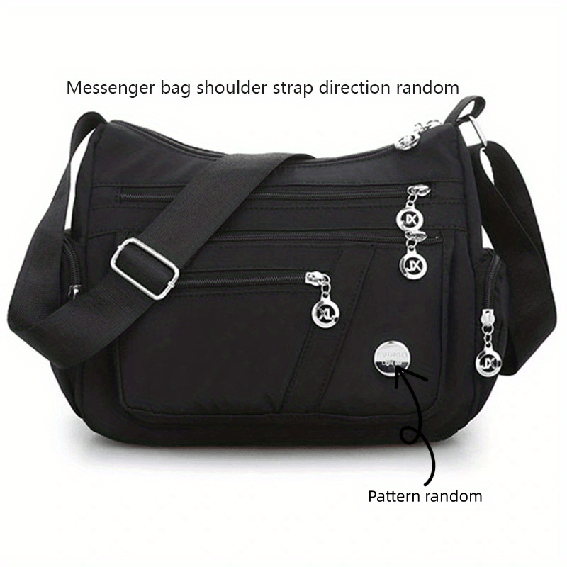 Crossbody Bag For Women Waterproof Shoulder Bag Messenger Bag Casual Nylon Purse  Handbag, Casual Nylon Multi-Zipper Front Crossbody Bag, Women's  Multi-Pocket Purse, Outdoor Travel Shoulder Bag, Mothers Day Gift For Mom