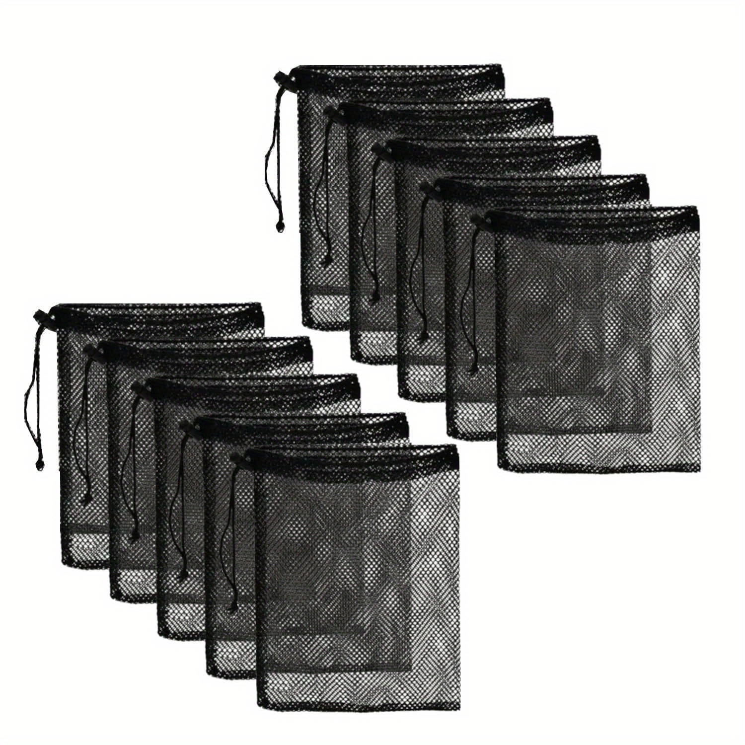 10 Borse Rete Con Coulisse JINJUMEI - Nylon, 25x30cm, Per Sport, Viaggi, Piscina - Foto 10