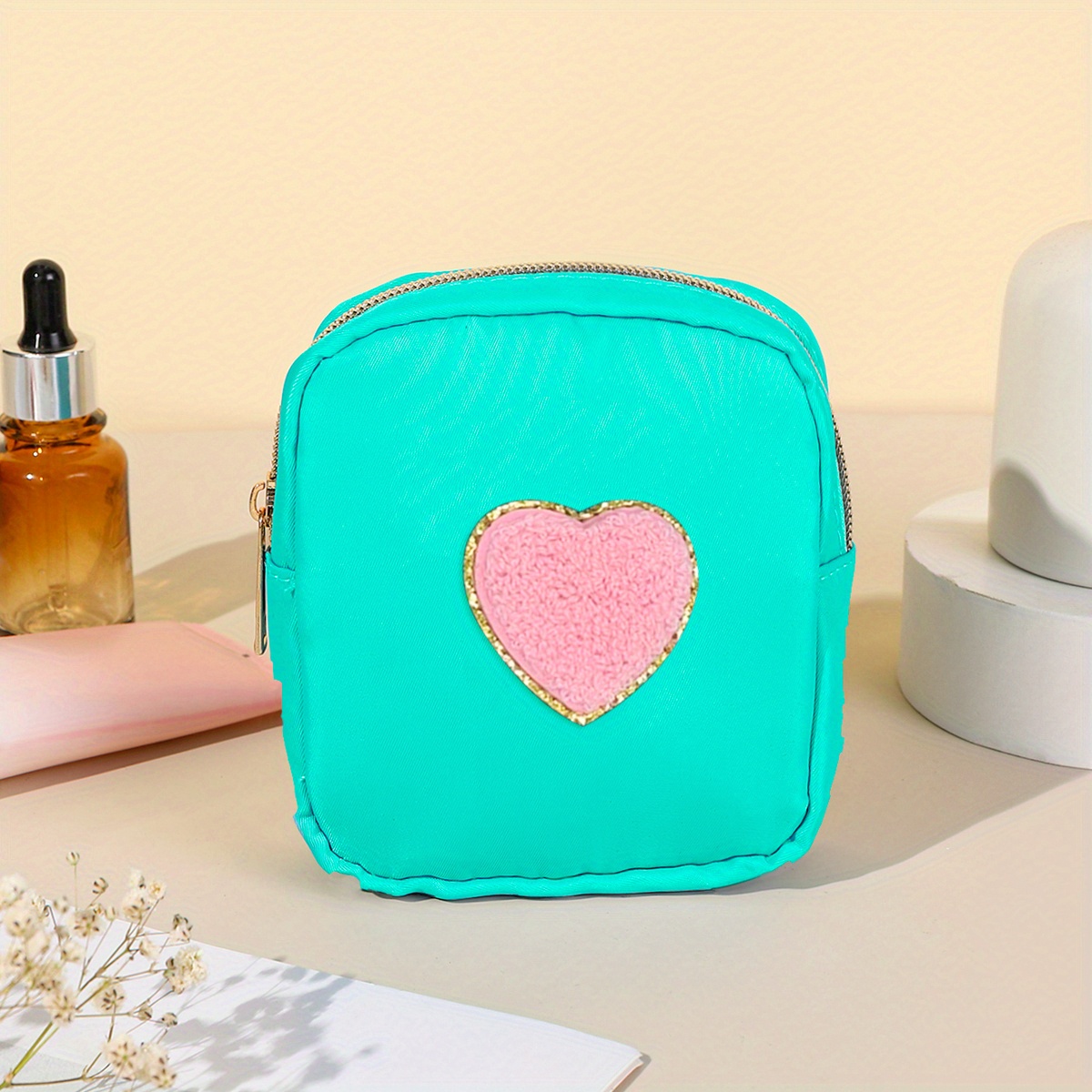 Waterproof Mini Makeup Bag Pouch For Purse, Small Cosmetic Travel Bag Pouch  Nylon Toiletry Organizers Bag For Women Girls, Cute Zipper Sanitary Napkin