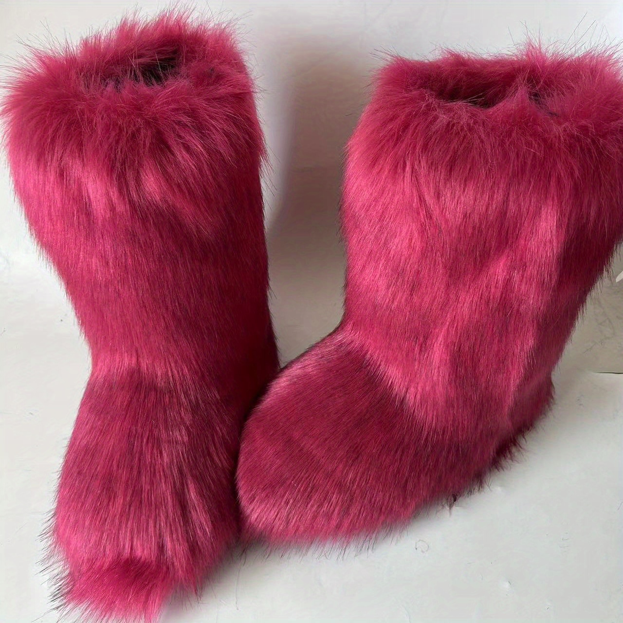 ICON YETI PALE-PINK FAUX-FUR BOOTS