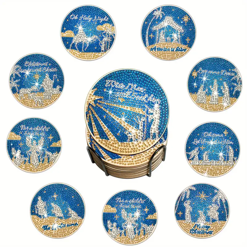 Diy Christmas Coaster Diamond Art Kits Size Scratch - Temu United Arab  Emirates