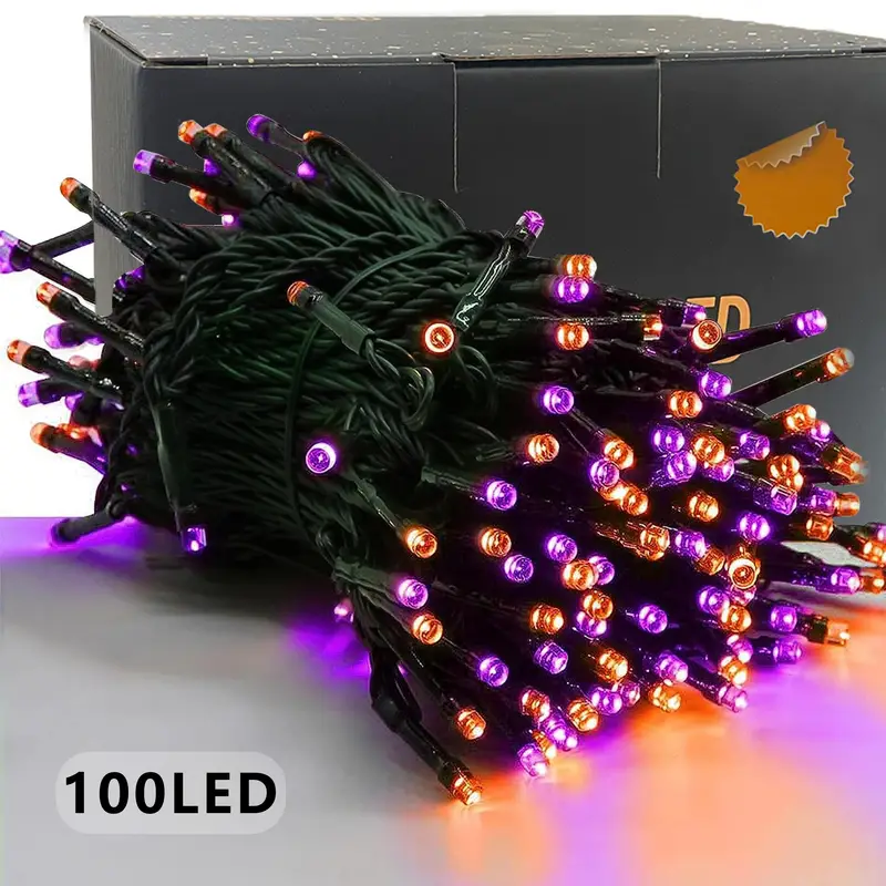 39ft Waterproof 100 LED Halloween String Lights with 8 Modes