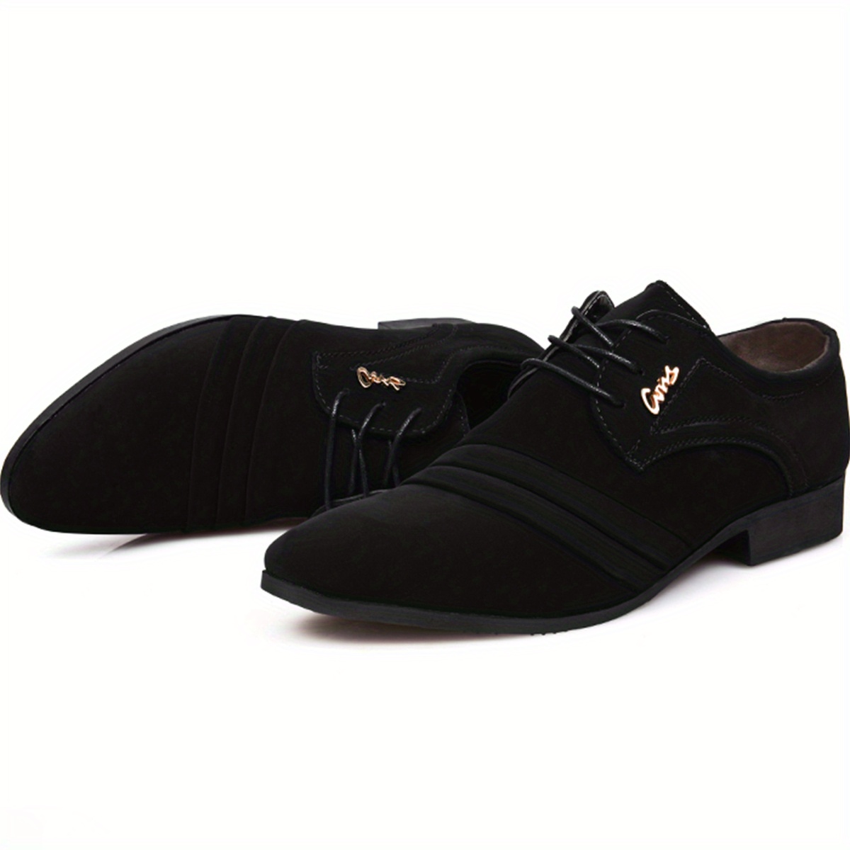 Mens British Style Pointed Toe Derby Shoes Wear Resistant Non Slip