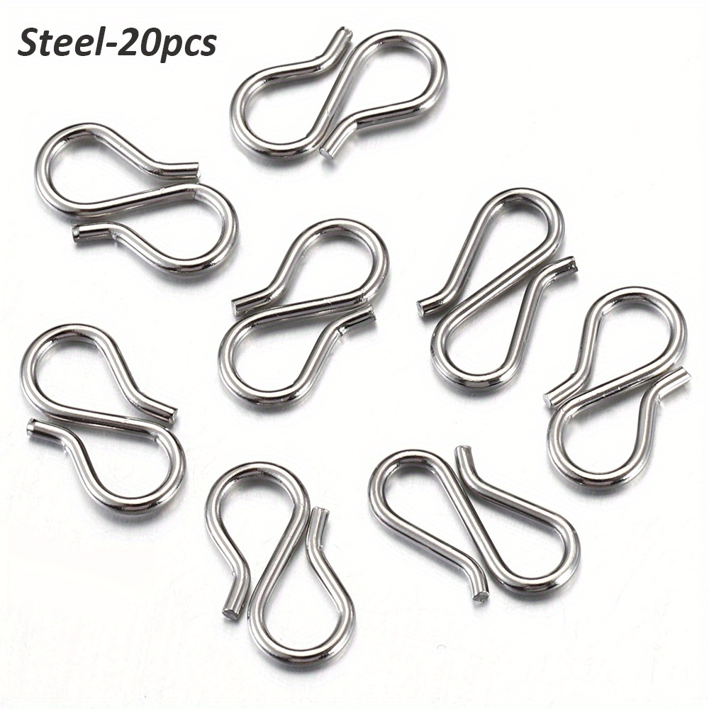 10Sets Stainless Steel Snap-on Clasps for Bracelets Necklace Jewelry Making  Fastener Hooks Connectors Findings DIY Accessories