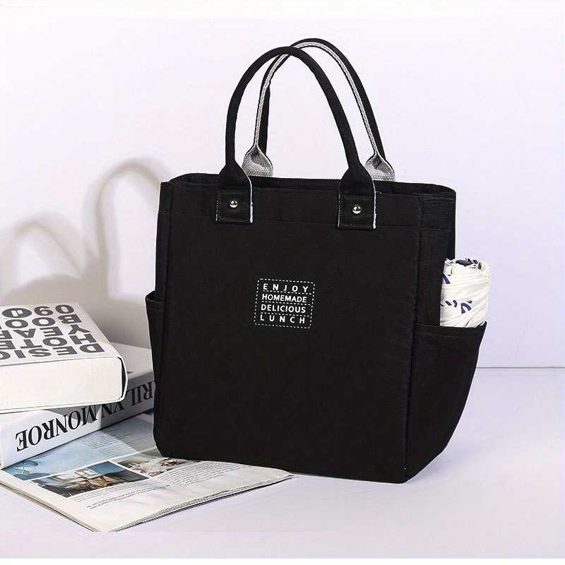 Insulated Lunch Box Bag with Cup Holder, Waterproof Aluminum Foil