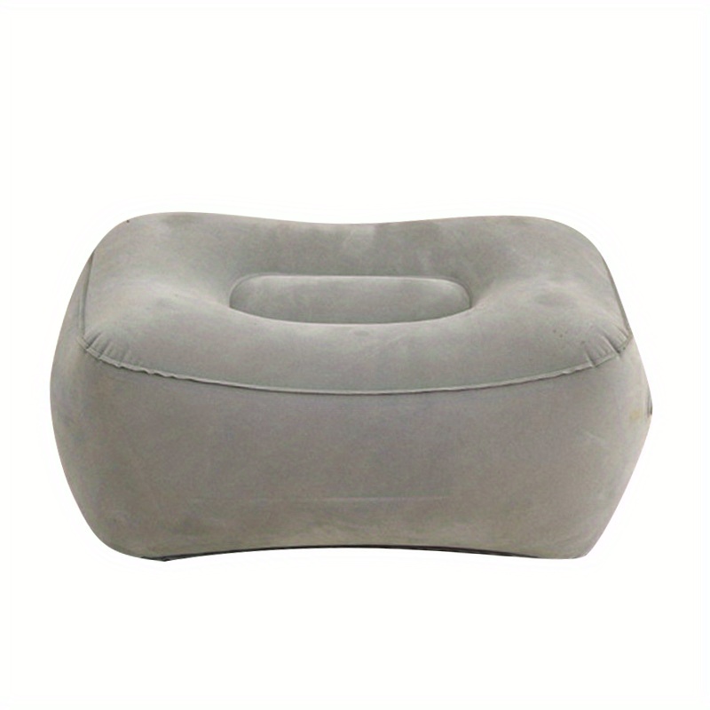 Image of 1pc Inflatable Travel Foot Rest Flocking Pillow Flying Relaxation Cushion Foot Cushion For Office, Home Relaxation, Camping And Travel Relaxation Cushion Use Inflatable Foot Cushion