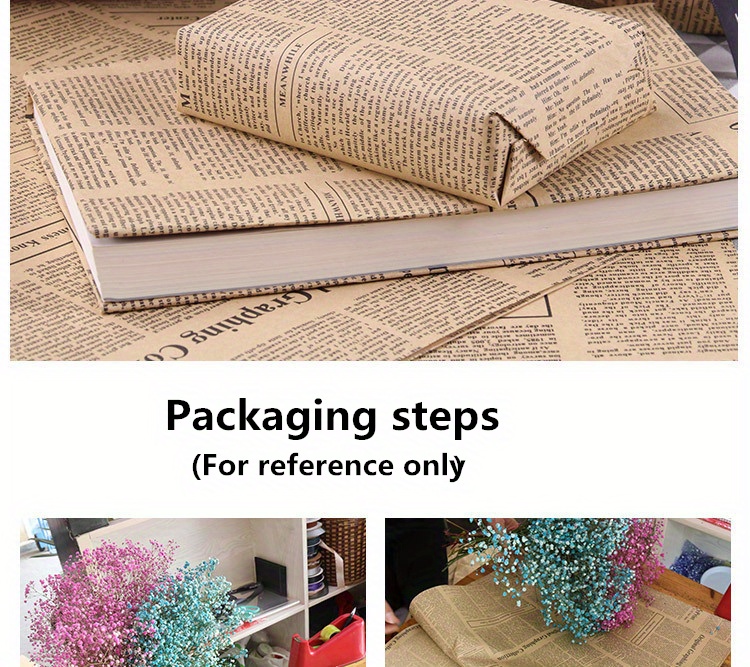 Kraft Paper Gift Wrap English Wrapping Paper Flowers Newspapers