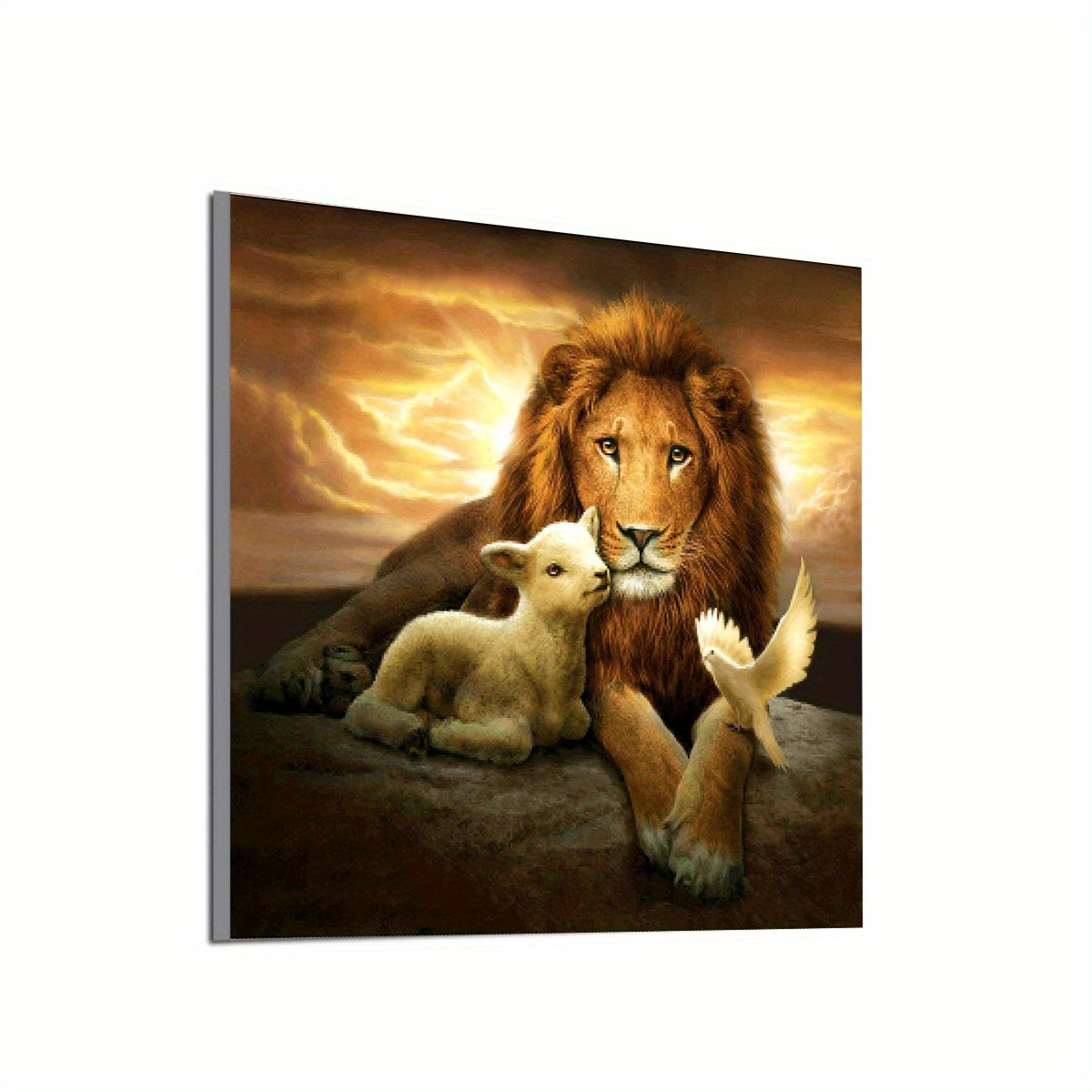 Lion Jesus Christ Cross 5D Diamond Painting Kit Embroidery Home Wall  Picture Art