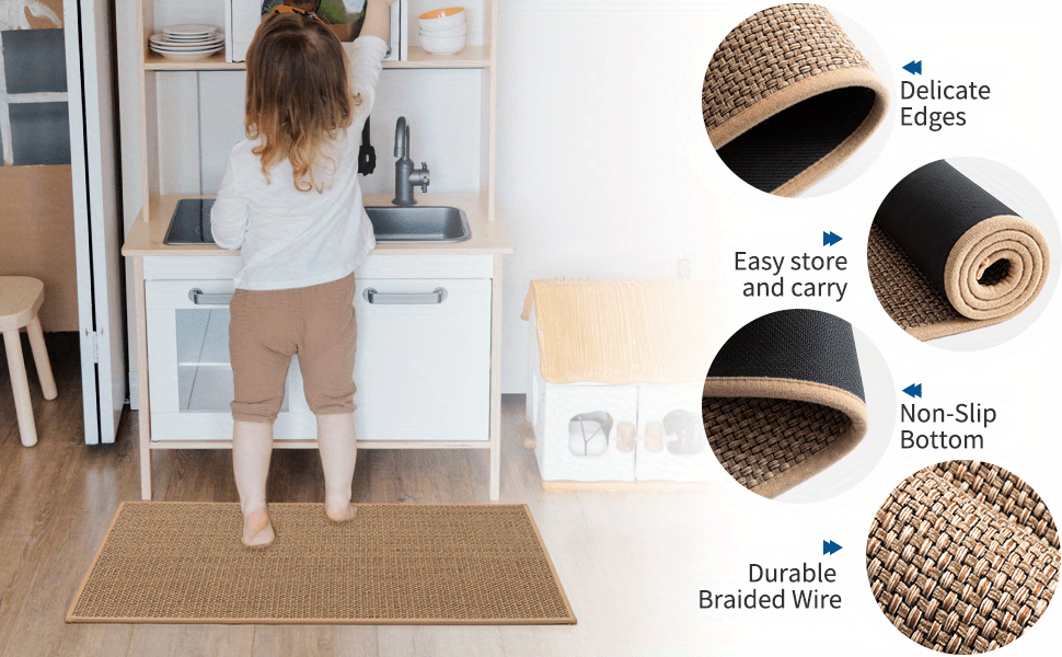 Kitchen Rugs and Mats Microfiber Cushioned Soft Non-Slip Rubber Back  Washable Doormat Bathroom Runner Area Rug Carpet (Triangle) 20X30+20X48