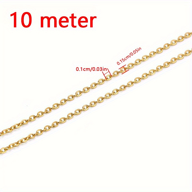 10 Meters Closed Ring Chain Silver Plated Chain For Diy - Temu