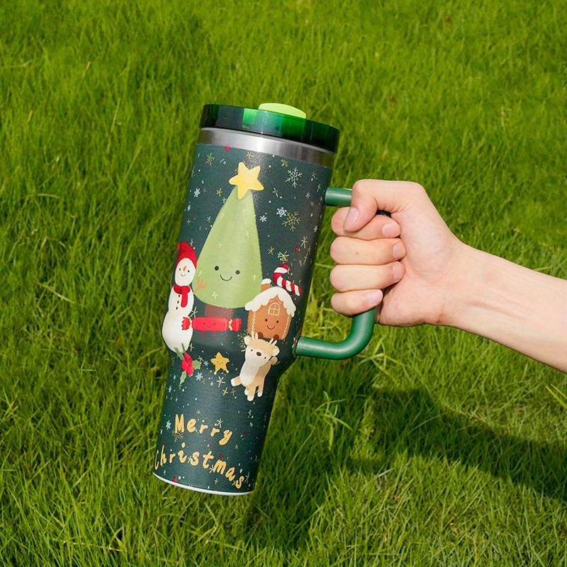 Christmas Pattern Water Bottle Portable Creative Car Tumbler - Temu