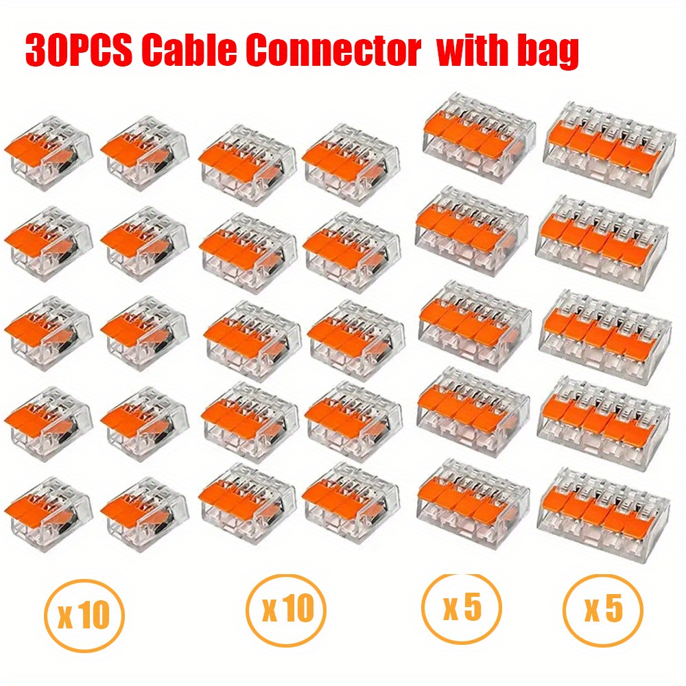30pcs Bag Transparent Micro Fast Electrical Wire Connector Electrical