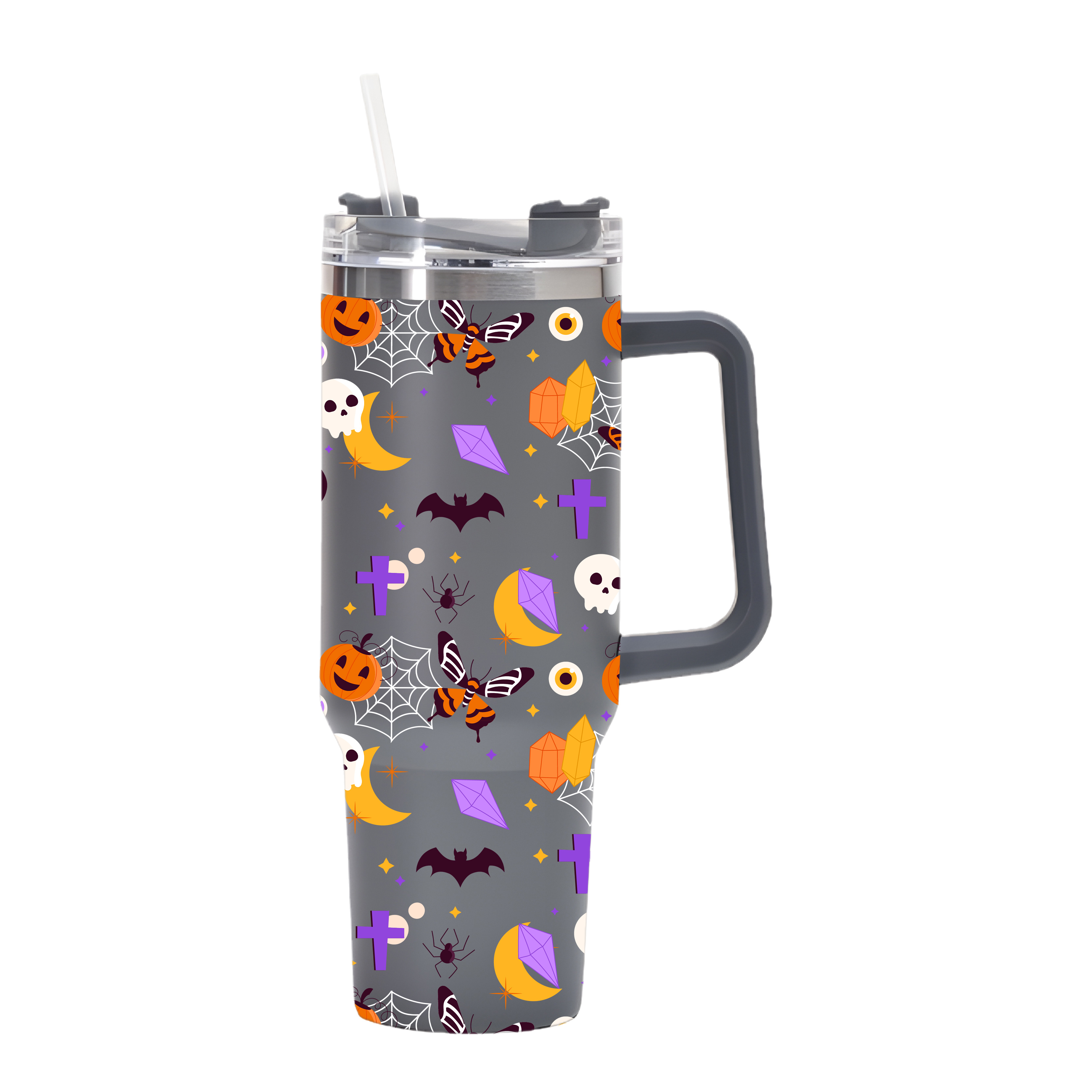 Halloween Kawaii Pumpkin Print Large Capacity Insulated Stainless