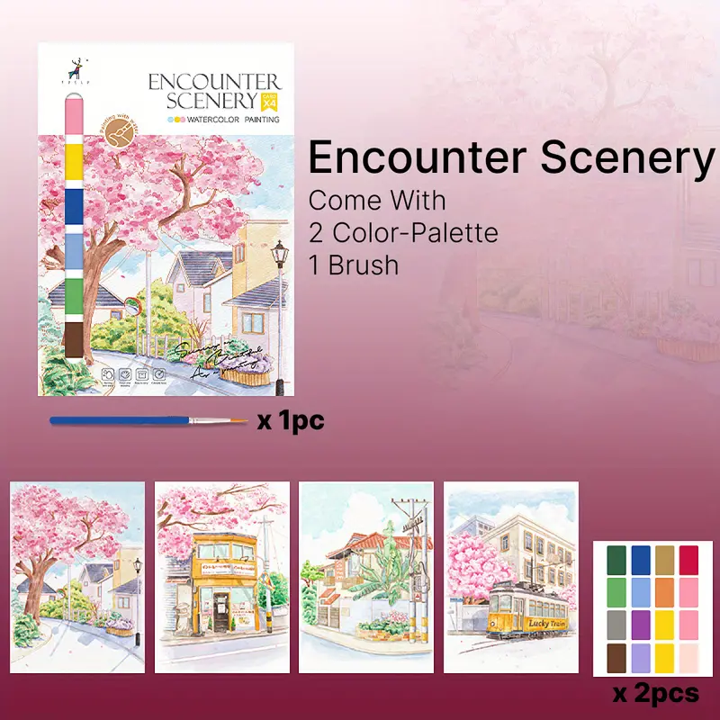 1pc Creative Watercolor Coloring Book Comes with Pigments for Kids