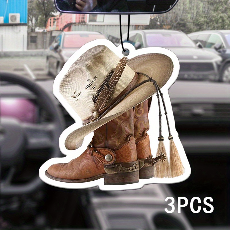 1pc/3pcs Cowboy Style Car Aromatherapy Tablets, Car Fragrance, Rearview  Mirror Hanging Decor, Car Air Fresheners, Car Interior Accessories Pendant