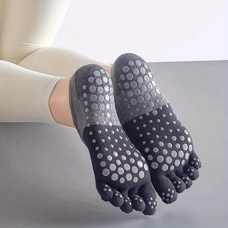 Hicdaw 4 pares de calcetines de yoga para pilates, calcetines de ballet  barre, calcetines antideslizantes sin dedos, calcetines elásticos de