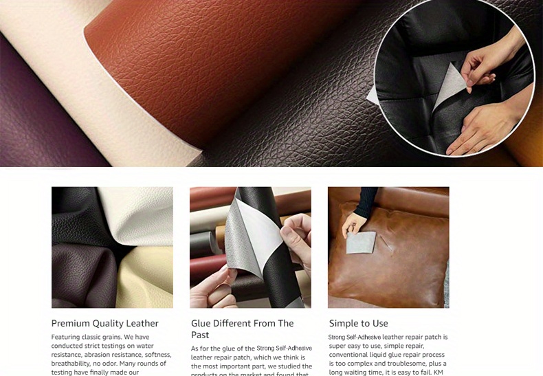 BSZHTECH 1 Leather Repair Tape, Self-Adhesive Leather Repair Patch
