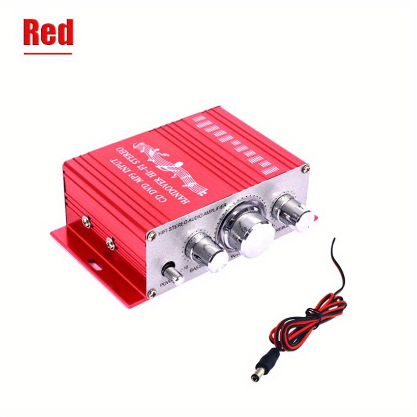 Mini Car Stereo Amplifier - 400W Dual Channel High Power Audio Sound Auto  Small Speaker Amp (No charger included)