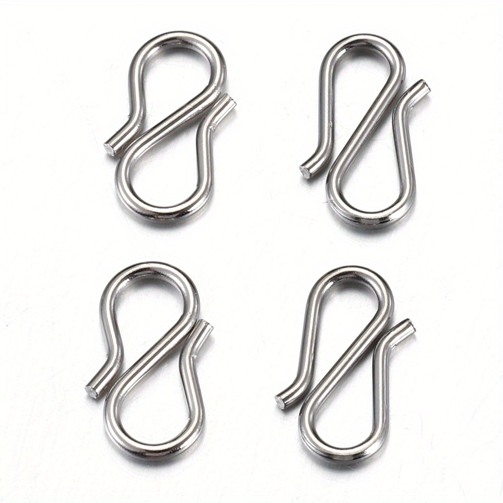 Wholesale UNICRAFTALE 200pcs S-Hook Clasp 304 Stainless Steel Hook Clasps  Stainless Steel Color S Hooks Clasps Necklace Clasp Connectors S-Shaped Hook  for Necklace Jewelry Making 12mm Long 