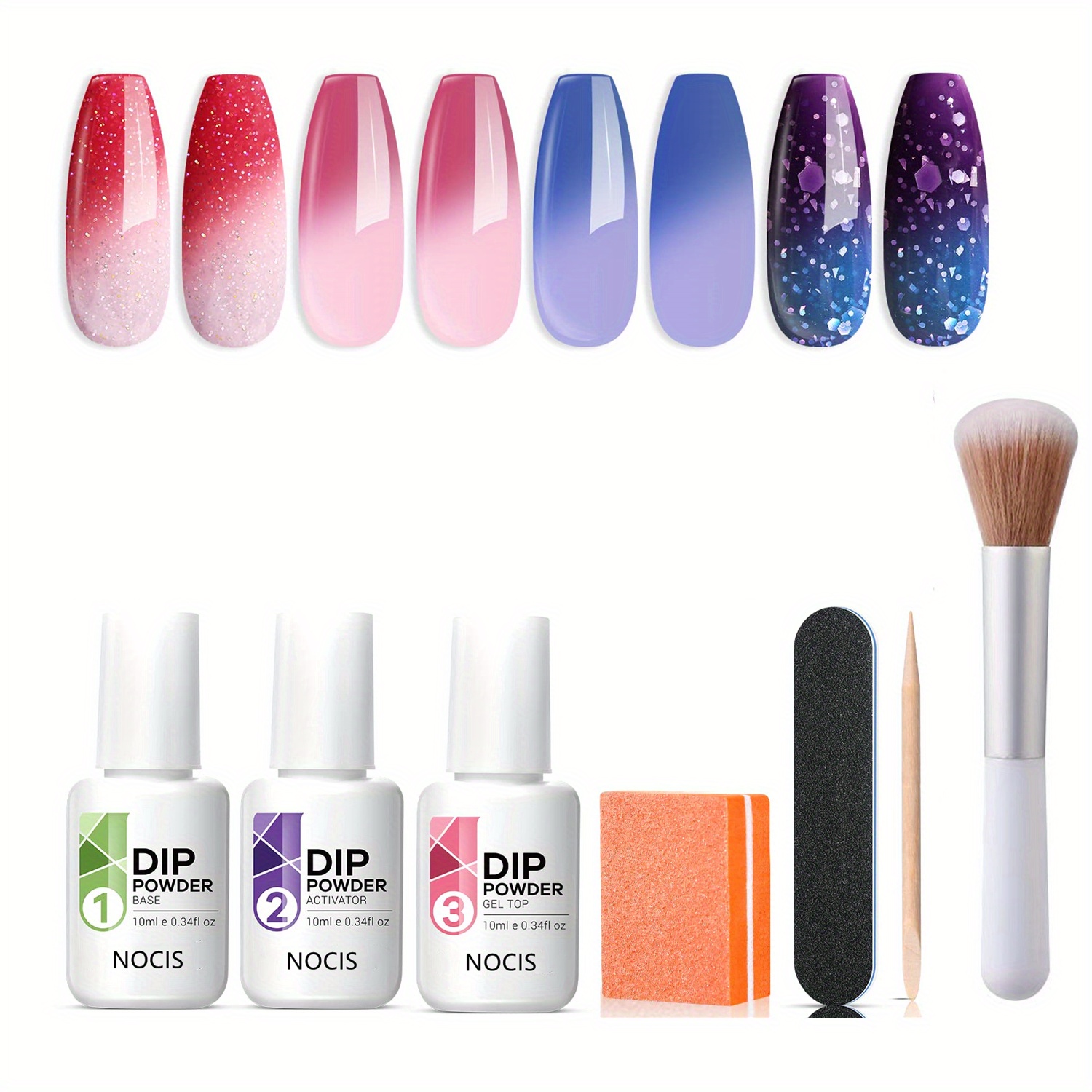 Glitter Dip Powder for Nails Color Changing Gel Nail Polish Temperature  Changing