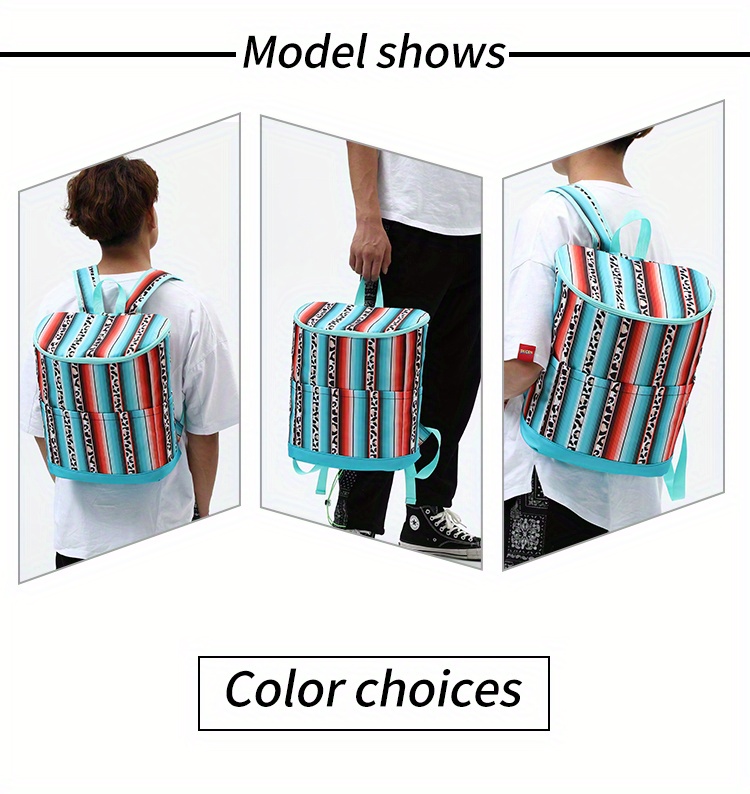 [Insulated Cooler Backpack] DANCURKEY Insulated Cooler Backpack | Large Capacity, Lightweight Nylon Thermal Bag for Outdoor Camping, Picnic, Fishing, and Beach Trips, Mixed Patterns, Non-Food Contact, Women's