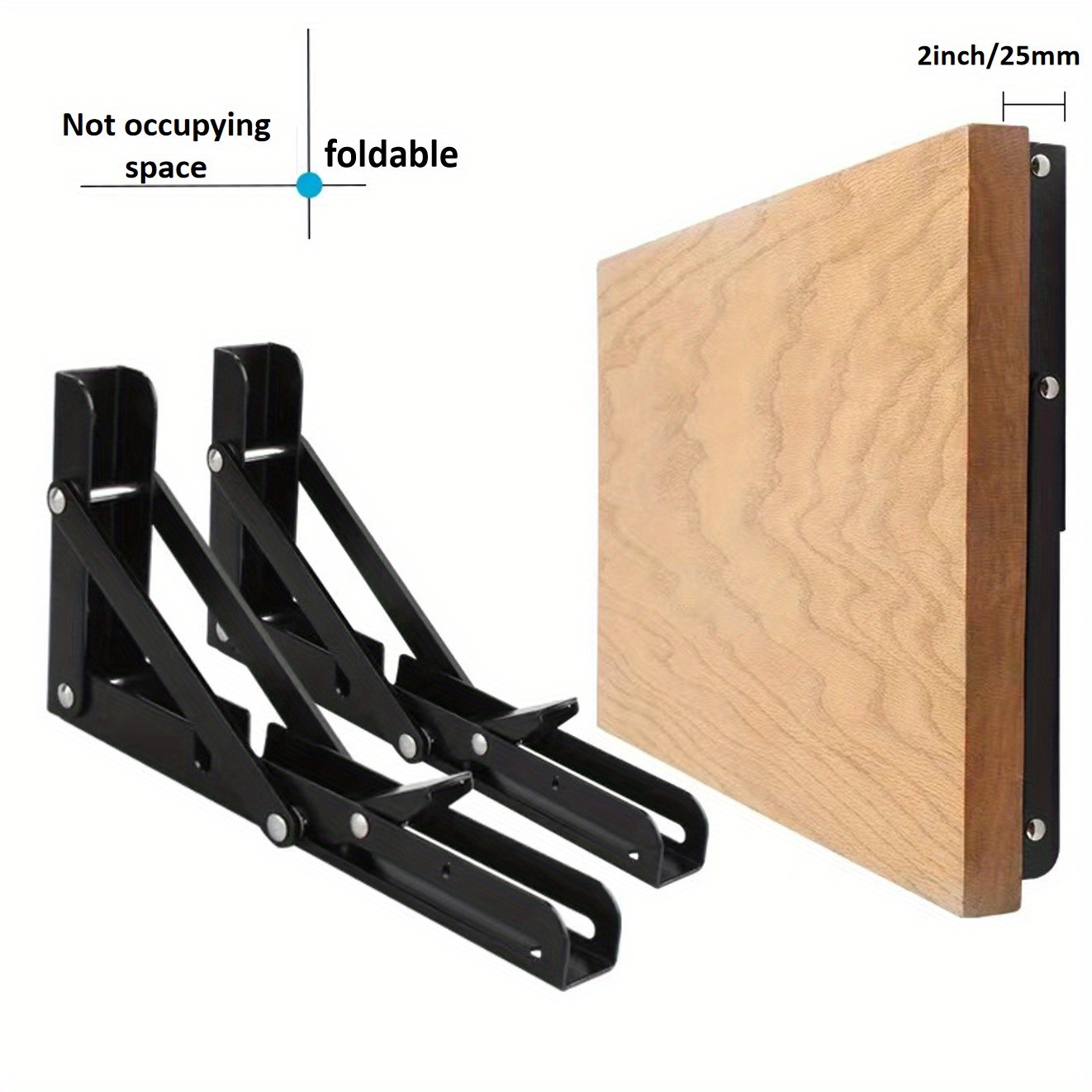 Heavy Duty Folding Shelf Brackets Collapsible Triangle Table Temu
