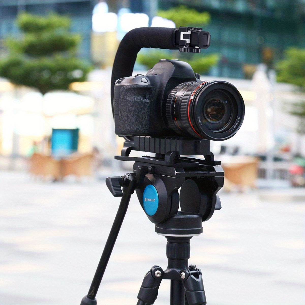 Shopping H002 Tragbare Slr-kamera-aufnahme Schwammgriff ABS Stabilisator U- form DV Ständer Füllung Leichte Halterung Klammer in China